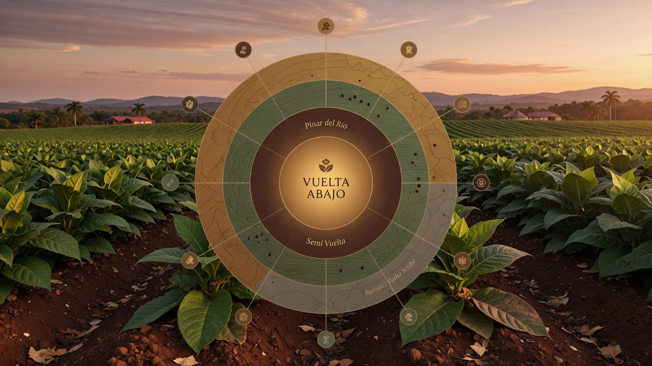 Western Cuba leaf and origin terroir, schematic